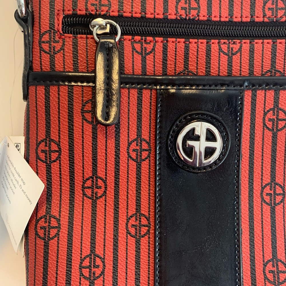 Giani Bernini stripe crossbody bag red and black